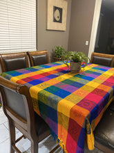 Load image into Gallery viewer, Beautiful Mexican Table Cloth / Colorful Squares / Aztec Patterns