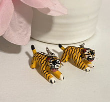 Load image into Gallery viewer, Leopard /Tiger Alebrije Earrings