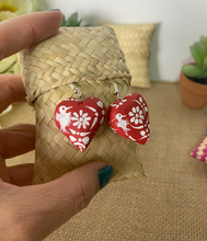 Load image into Gallery viewer, Beautiful Heart-Shaped Alebrije Earrings/Red/Otomi Design