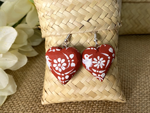 Load image into Gallery viewer, Beautiful Heart-Shaped Alebrije Earrings/Red/Otomi Design