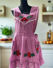 Load image into Gallery viewer, Artisanal Embroidered Apron - Pink - (L, XL)
