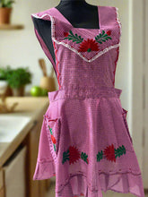 Load image into Gallery viewer, Artisanal Embroidered Apron - Pink - (L, XL)