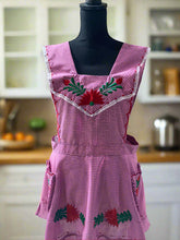 Load image into Gallery viewer, Artisanal Embroidered Apron - Pink - (L, XL)