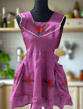 Load image into Gallery viewer, Artisanal Embroidered Apron - Magenta / XL