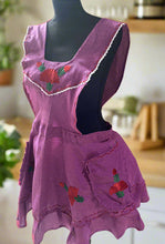 Load image into Gallery viewer, Artisanal Embroidered Apron - Magenta / XL
