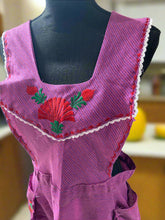 Load image into Gallery viewer, Artisanal Embroidered Apron - Magenta / XL