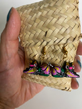 Load image into Gallery viewer, Hand-Made Black Cat Alebrije Earrings in Small Palm Box