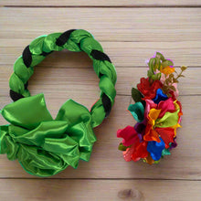Load image into Gallery viewer, Set of Braided Headband/Floral Attachment - Multi-Color Flowers / Trenza Istmeña Con Guia