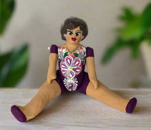 Load image into Gallery viewer, Mexican Cartoneria Lupita Doll - Plum
