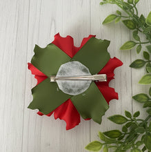 Load image into Gallery viewer, Hand-Made Mexican Ribbon Flower Hair Clip With Rhinestone Accent