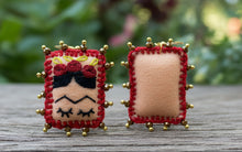 Load image into Gallery viewer, Beautiful Hand-Made Embroidered Frida Kahlo Earrings