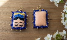 Load image into Gallery viewer, Beautiful Hand-Made Embroidered Frida Kahlo Earrings