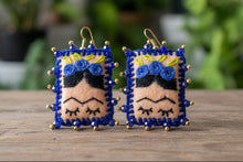 Load image into Gallery viewer, Beautiful Hand-Made Embroidered Frida Kahlo Earrings