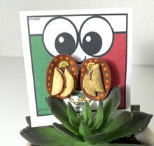 Load image into Gallery viewer, Tacos On Plate/Mexican Dish Hand Made Stud Earrings