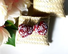 Load image into Gallery viewer, Beautiful Heart-Shaped Alebrije Earrings/Red/Otomi Design