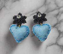 Load image into Gallery viewer, Hand-Made Mexican Huichol Sweetheart "Amorcito" Earrings