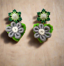 Load image into Gallery viewer, Hand-Made Mexican Huichol Sweetheart "Amorcito" Earrings