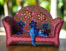Load image into Gallery viewer, Beautiful Hand-Made Authentic Mexican Alebrije - Cat on Sofa -Pink