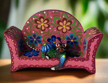 Load image into Gallery viewer, Beautiful Hand-Made Authentic Mexican Alebrije - Cat on Sofa - Pink 2