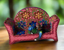 Load image into Gallery viewer, Beautiful Hand-Made Authentic Mexican Alebrije - Cat on Sofa - Pink 2