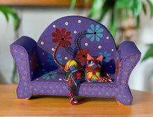 Load image into Gallery viewer, Beautiful Hand-Made Authentic Mexican Alebrije - Cat on Sofa - Purple