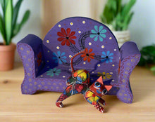Load image into Gallery viewer, Beautiful Hand-Made Authentic Mexican Alebrije - Cat on Sofa - Purple