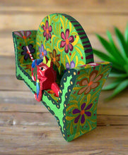 Load image into Gallery viewer, Beautiful Hand-Made Authentic Mexican Alebrije - Cat on Sofa - Green