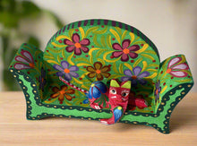 Load image into Gallery viewer, Beautiful Hand-Made Authentic Mexican Alebrije - Cat on Sofa - Green