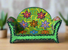 Load image into Gallery viewer, Beautiful Hand-Made Authentic Mexican Alebrije - Cat on Sofa - Green