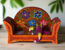 Load image into Gallery viewer, Beautiful Hand-Made Authentic Mexican Alebrije - Cat on Sofa - Red/Orange