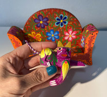 Load image into Gallery viewer, Beautiful Hand-Made Authentic Mexican Alebrije - Cat on Sofa - Red/Orange