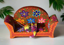 Load image into Gallery viewer, Beautiful Hand-Made Authentic Mexican Alebrije - Cat on Sofa - Red/Orange