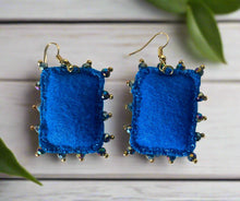 Load image into Gallery viewer, Beautiful Embroidered Sacred Heart Earrings Scapulary Milagro Style