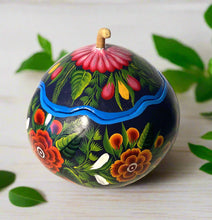 Load image into Gallery viewer, Beautiful Painted Gourd /Jewelry Box from Olinalá - Blue