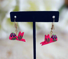 Load image into Gallery viewer, Hand-Made Pink Cat Alebrije Earrings in Small Palm Box