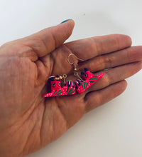 Load image into Gallery viewer, Hand-Made Pink Cat Alebrije Earrings in Small Palm Box