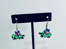 Load image into Gallery viewer, Hand-Made  Green Cat Alebrije Earrings in Small Palm Box