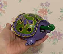 Load image into Gallery viewer, Mexican Hand-Made Turtle from Oaxaca With Bobble Head - Purple
