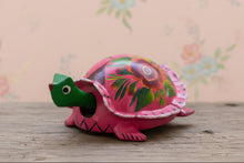 Load image into Gallery viewer, Mexican Hand-Made Turtle from Oaxaca With Bobble Head - Pink