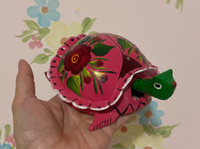 Load image into Gallery viewer, Mexican Hand-Made Turtle from Oaxaca With Bobble Head - Pink