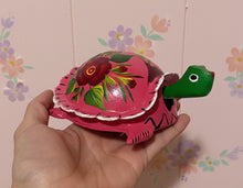 Load image into Gallery viewer, Mexican Hand-Made Turtle from Oaxaca With Bobble Head - Pink