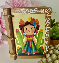 Load image into Gallery viewer, Beautiful Handmade Artisan Blank Notebook with Mexican Lele Doll Design