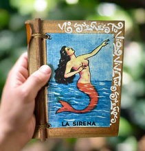 Load image into Gallery viewer, Beautiful Handmade Artisan Blank Notebook Mexican Loteria "La Sirena" Design