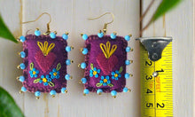 Load image into Gallery viewer, Beautiful Embroidered Sacred Heart Earrings Scapulary Milagro Style