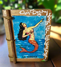 Load image into Gallery viewer, Beautiful Handmade Artisan Blank Notebook Mexican Loteria "La Sirena" Design