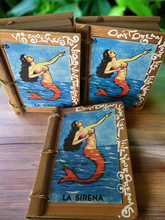 Load image into Gallery viewer, Beautiful Handmade Artisan Blank Notebook Mexican Loteria "La Sirena" Design