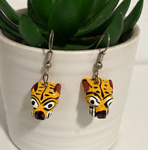 Load image into Gallery viewer, Small Hand-Made Tiger Alebrije Earrings