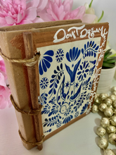 Load image into Gallery viewer, Beautiful Handmade Artisan Blank Notebook "Otomi - Blue"