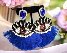 Load image into Gallery viewer, Oversized - Evil Eye Earrings/ Beautiful Statement Earrings/ Hand-Made