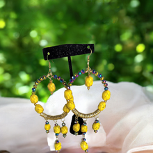 Load image into Gallery viewer, Beautiful Oversized Mexican Artisanal Palm Leaf Earrings/Statemen Earrings/ Hand Made